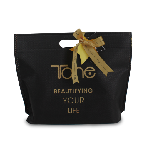 bolsa tela logo tahe beautifying dorado 500x500