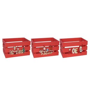 caja madera xmas 28x20x15cm rojo