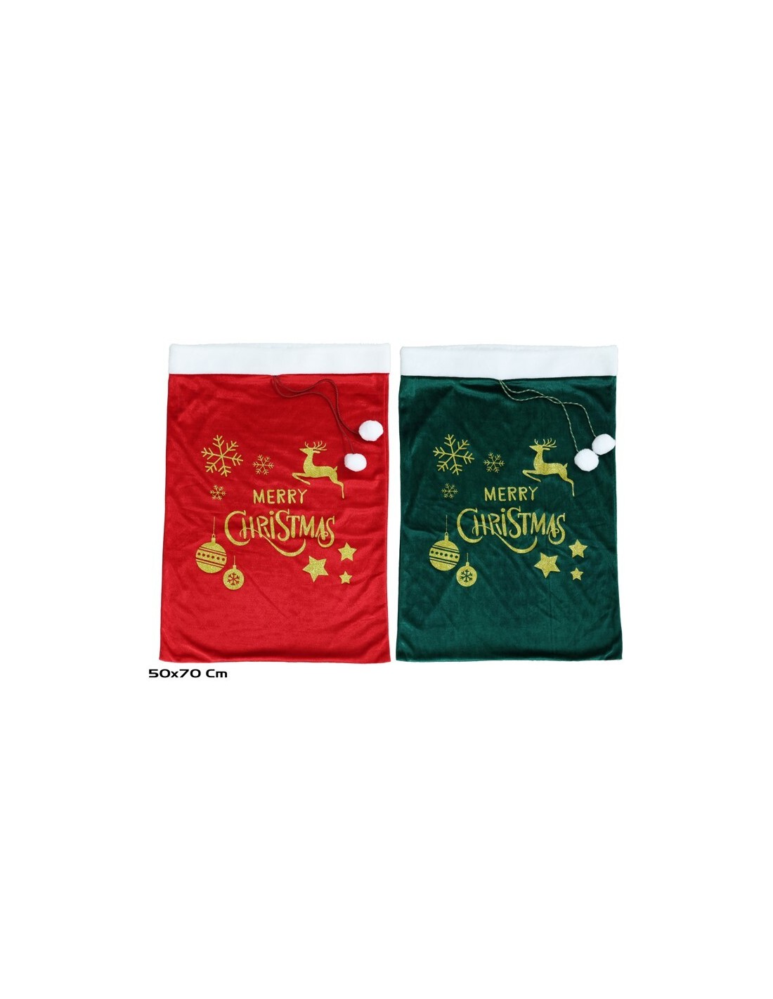 saco navidad terciopelo 50x70cm std